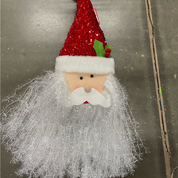 NWT HUGE 36" Plush Hanging Santa Head Decor - Picture 4 of 16